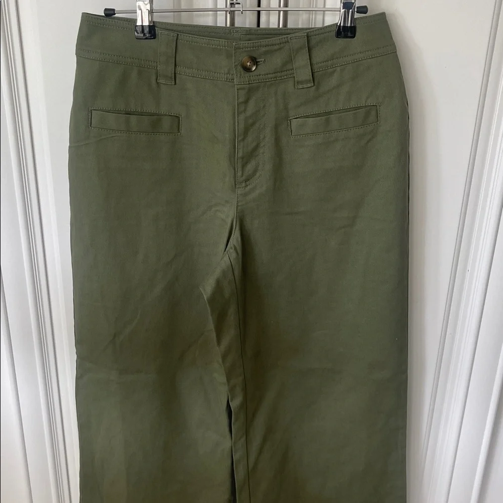 On 34th Women's High-Rise Wide-Leg Chino Pants Green size 2 - Picture 4 of 16